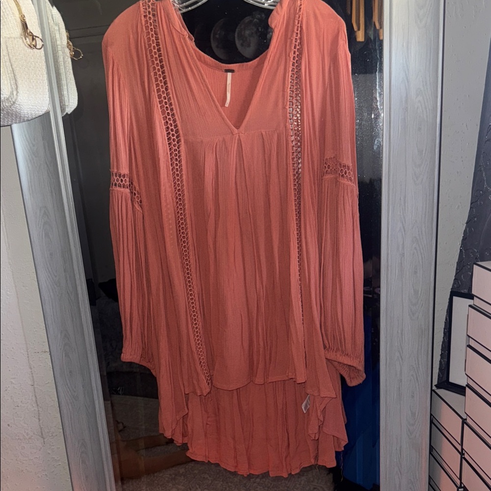 Free People Asymmetrical Dress in Salmon Pink